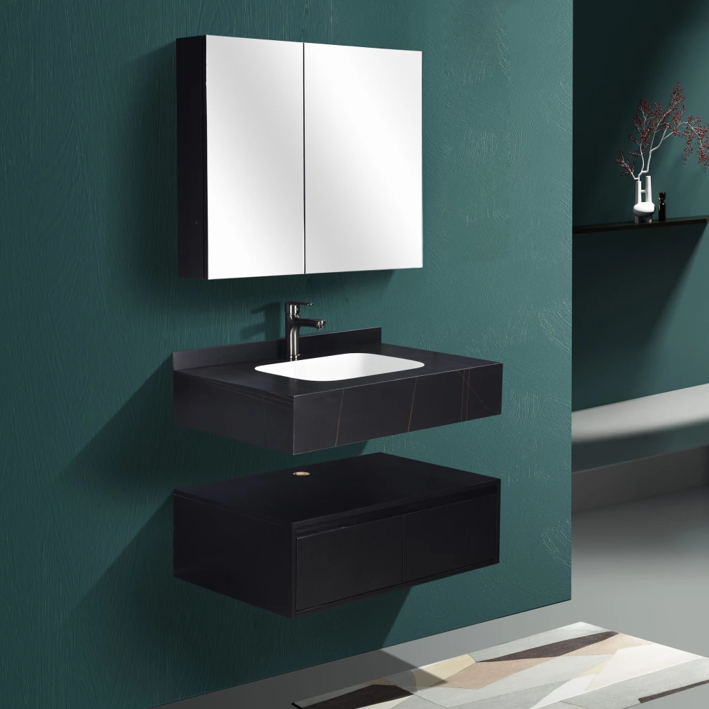Set mobilier baie din piatra sinterizata 1016n (60cm) 2
