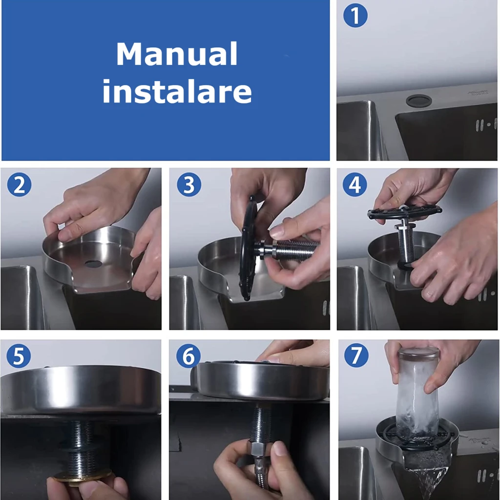 Spalator pentru pahar inox 304 sandonna crom satin 4