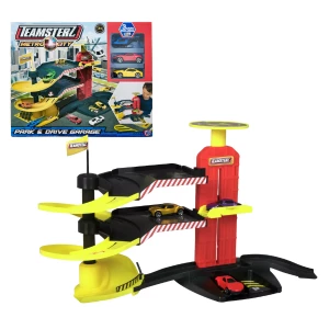 Set de joacă: "Garaj cu 2 mașinuțe și elicopter" Teamsterz