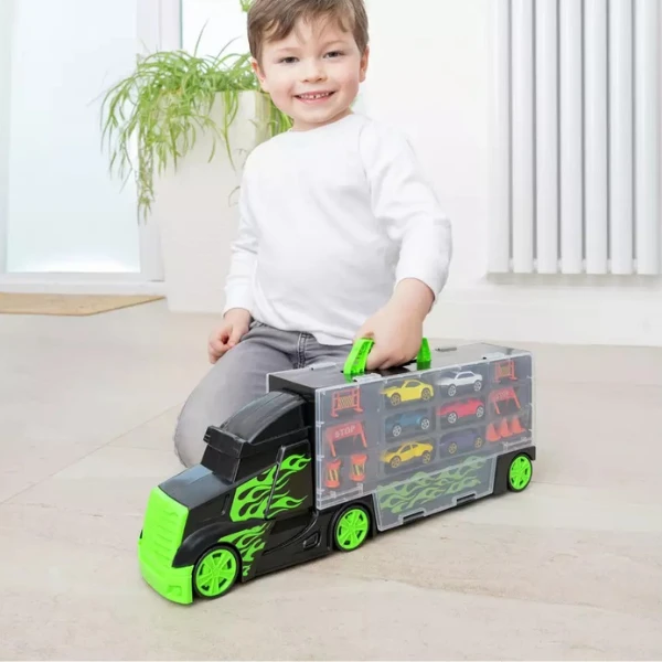 Camion-transportator teamsterz "metro city" cu 6 mașinuțe 5