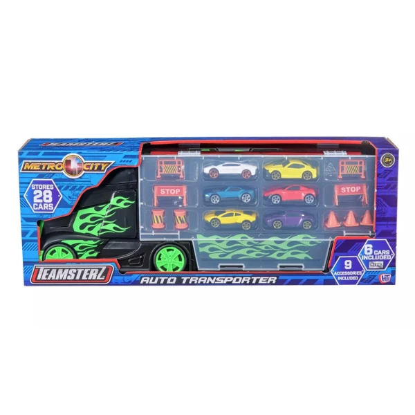 Camion-transportator teamsterz "metro city" cu 6 mașinuțe 3