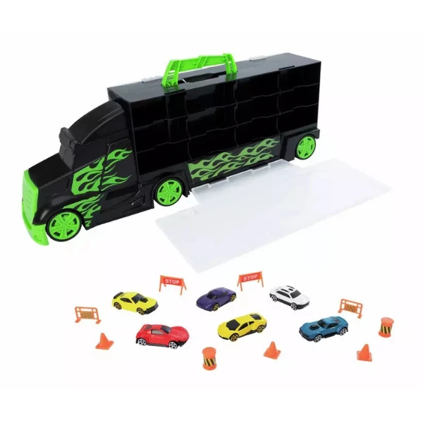 Camion-transportator teamsterz "metro city" cu 6 mașinuțe 4