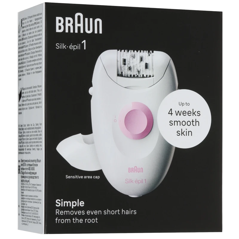 Эпилятор braun se 1-010, белый | розовый 7