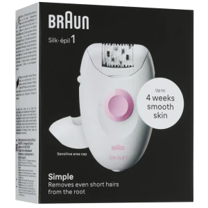 Эпилятор braun se 1-010, белый | розовый Thumbnail 7