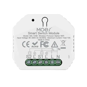 Moes matter over wi-fi mini smart switch module 2 gang 10a (neutral wire)