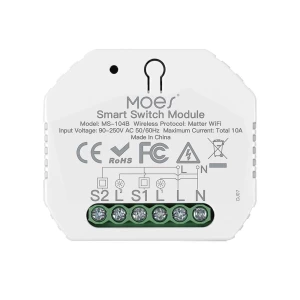 Moes Matter over Wi-Fi Mini Smart Switch Module 2 Gang 10A (Neutral Wire)