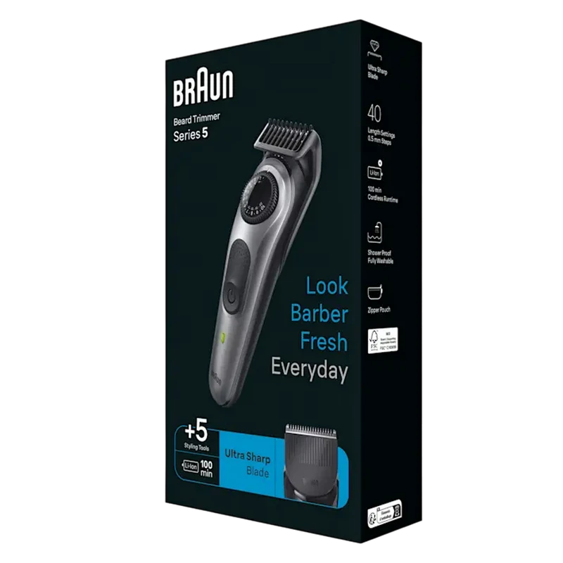 Мужской триммер braun bt5440, серый 2
