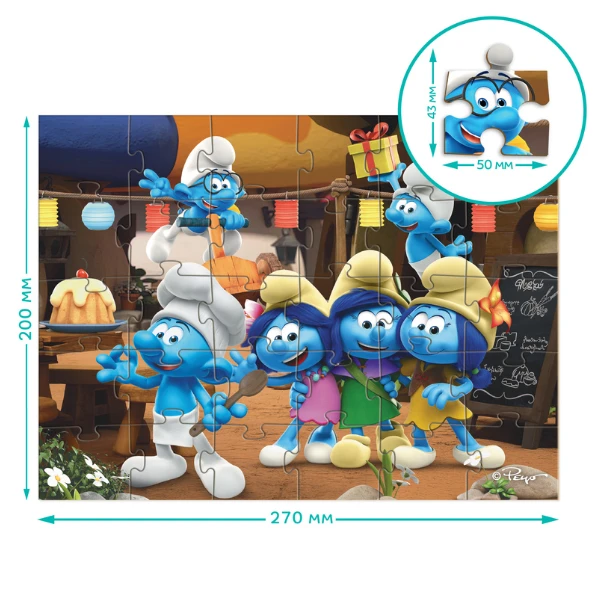 Puzzle-mini „ștrumfii petrecere”, 30 de piese 2