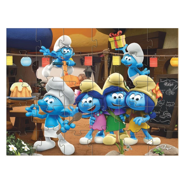 Puzzle-mini „ștrumfii petrecere”, 30 de piese 3