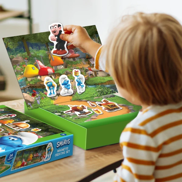 Joc de dezvoltare cu tablă magnetică "smurfii", 24 elem. 7
