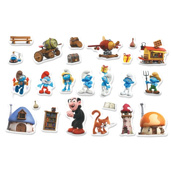 Joc de dezvoltare cu tablă magnetică "smurfii", 24 elem. 2