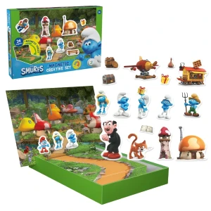 Joc de dezvoltare cu tablă magnetică "smurfii", 24 elem.