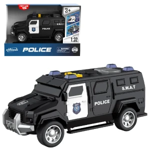 1:32 jeep de poliție cu fricțiune (lumini /sunete)