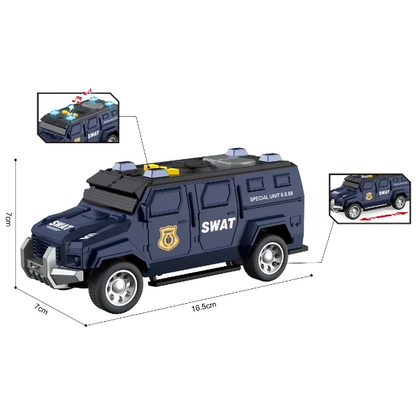 1:32 jeep de poliție cu fricțiune (lumini /sunete) 4