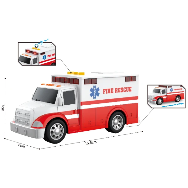 1:32 mașină "ambulanță" cu fricțiune (lumini /sunete) 4