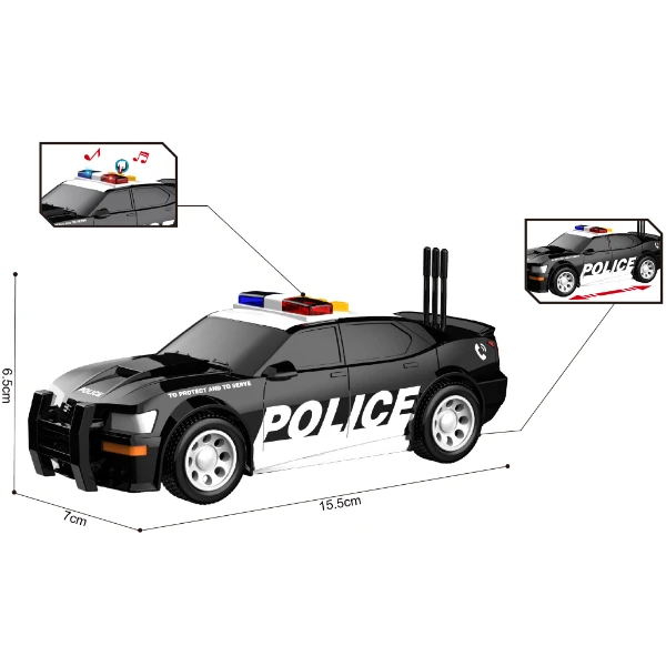 1:32 mașină de poliție cu fricțiune (lumini /sunete) 4