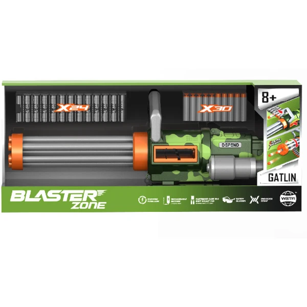 Mitralieră automată cu 30 gloanțe fine (acumulator 7,4v, 24 cartușe, ochelari de protecție) 3