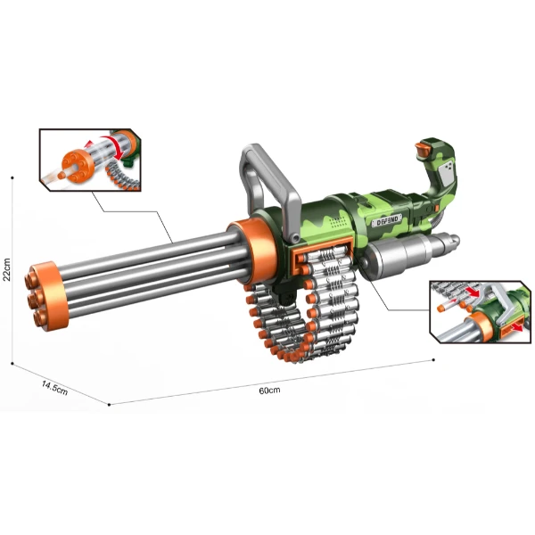 Mitralieră automată cu 30 gloanțe fine (acumulator 7,4v, 24 cartușe, ochelari de protecție) 4