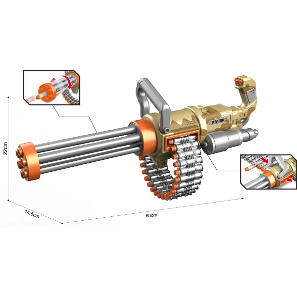 Mitralieră automată cu 30 gloanțe fine (acumulator 7,4v, 24 cartușe, ochelari de protecție) 4