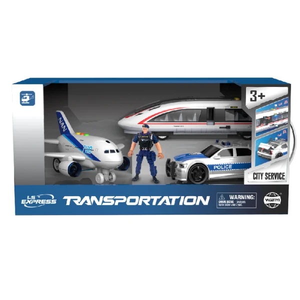 1:20 set vehicule de poliție cu fricțiune (lumini /sunete) 5