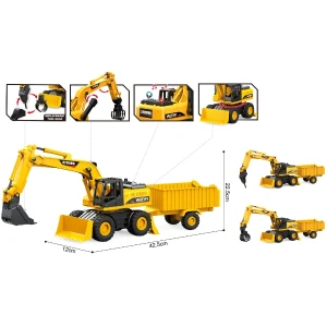 1:14 utilaj special „excavator cu remorcă” 3 în 1 (lumini/sunete) Thumbnail 6