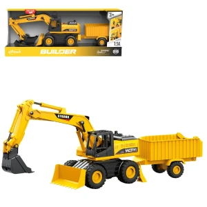 1:14 utilaj special „excavator cu remorcă” 3 în 1 (lumini/sunete)