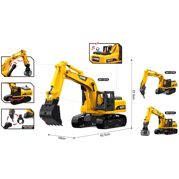 1:14 utilaj special „excavator” 3 în 1 (lumini/sunete) 6
