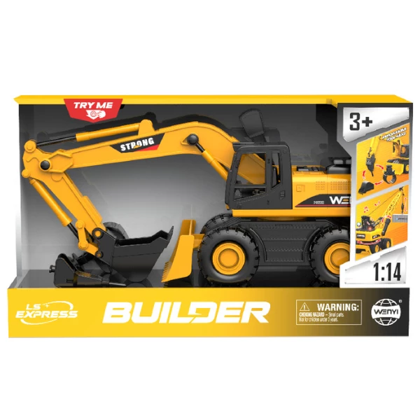 1:14 utilaj special „excavator-încărcător” 3 în 1 (lumini/sunete) 6