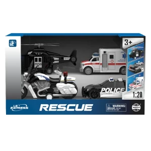 1:20 set vehicule de poliție cu fricțiune (lumini /sunete) Thumbnail 3