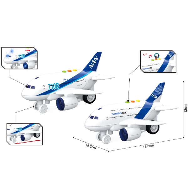 1:200 avion cu fricțiune (lumini /sunete), as. 6