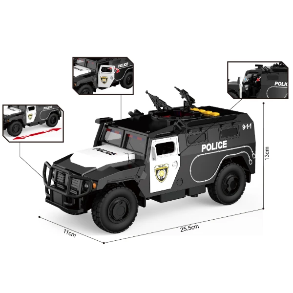 1:16 jeep de poliție cu inerție (lumini /sunete / ușile se deschid) 4