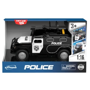 1:16 jeep de poliție cu inerție (lumini /sunete / ușile se deschid) Thumbnail 3