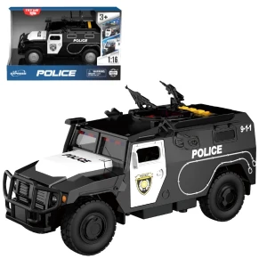 1:16 jeep de poliție cu inerție (lumini /sunete / ușile se deschid)