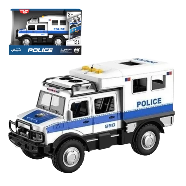 1:16 jeep de poliție cu inerție (lumini /sunete / ușile se deschid) 2