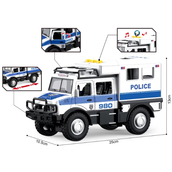 1:16 jeep de poliție cu inerție (lumini /sunete / ușile se deschid) 5