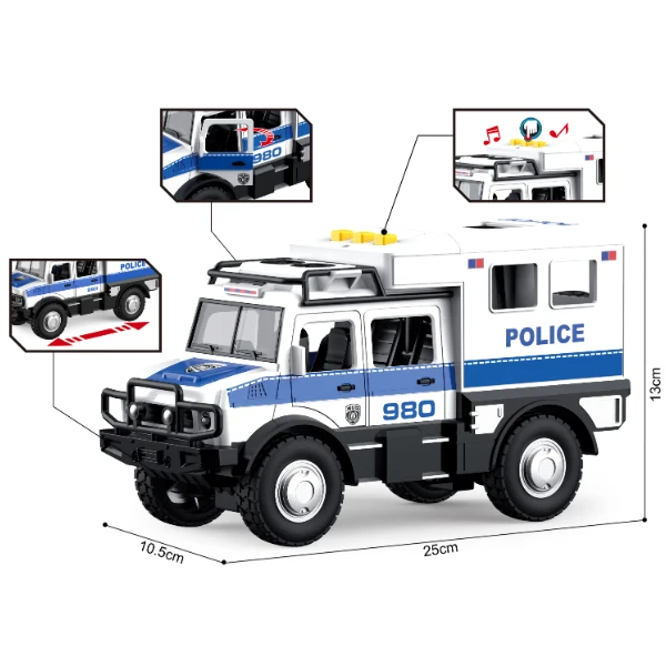 1:16 jeep de poliție cu inerție (lumini /sunete / ușile se deschid) 4