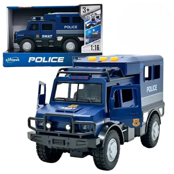 1:16 jeep de poliție cu inerție (lumini /sunete / ușile se deschid) 2