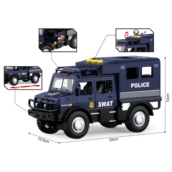 1:16 jeep de poliție cu inerție (lumini /sunete / ușile se deschid) 7