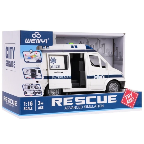 1:16 mașina de poliție cu inerție (lumini /sunete / ușile se deschid) 3