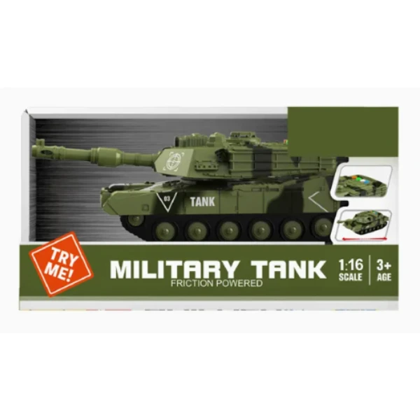 1:16 tanc militar inerțial, camuflaj verde (lumină / sunet) 3