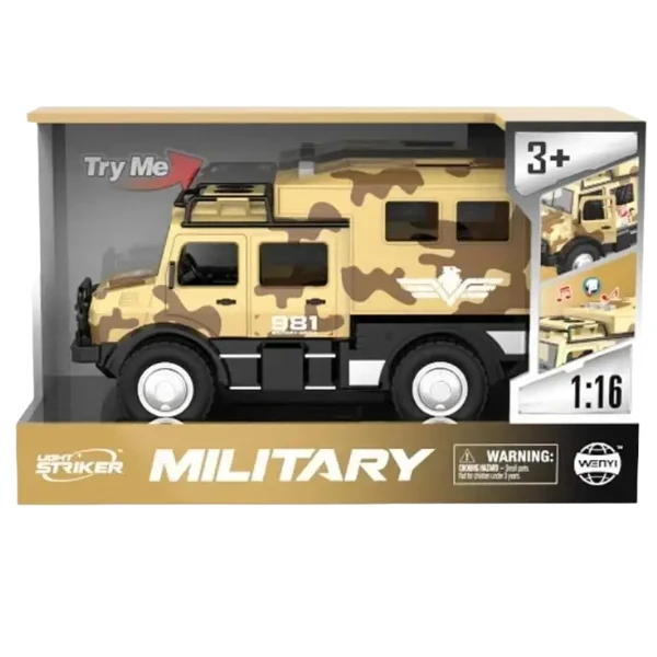 1:16 mașină militară blindată inerțială, camuflaj (lumină / sunet) 3