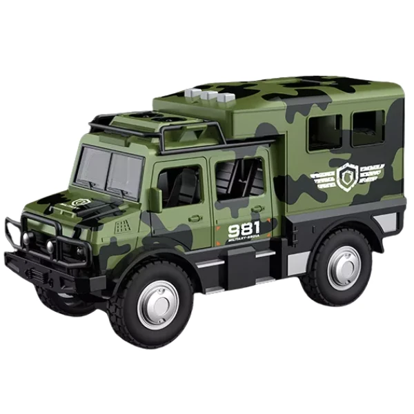 1:16 mașină militară blindată inerțială, camuflaj verde (lumină / sunet) 2