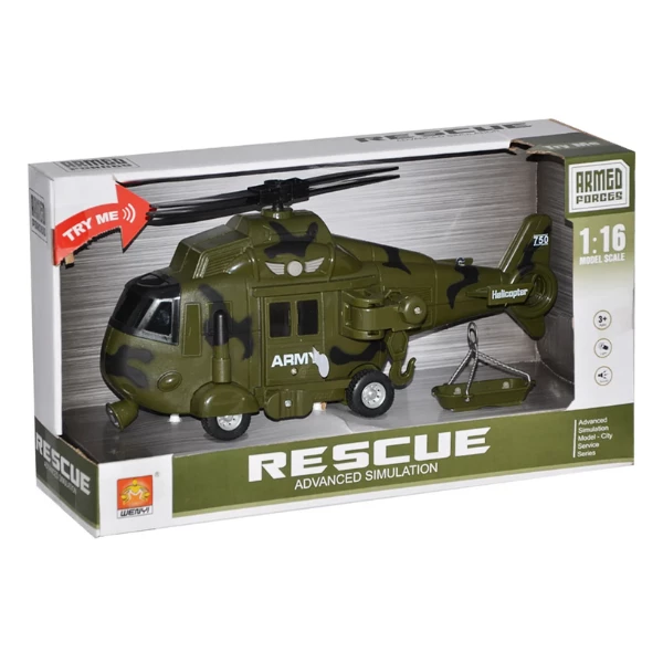 1:16 elicopter militar de salvare inerțial (lumină / sunet) 4