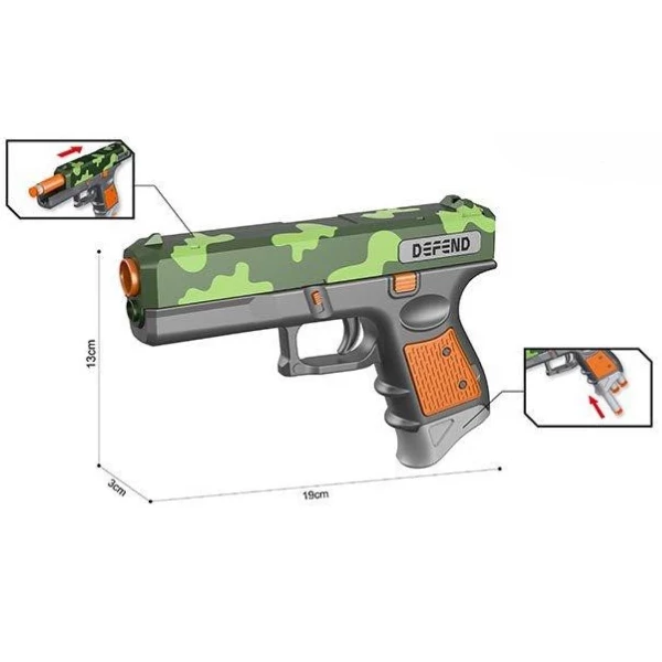 Pistol glock blaster zone cu cartușe moi (camuflaj verde) 6