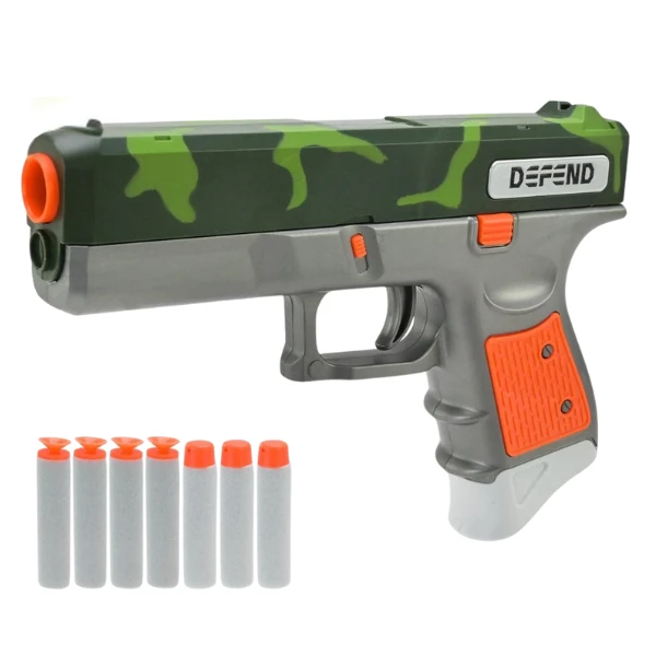 Pistol glock blaster zone cu cartușe moi (camuflaj verde) 2
