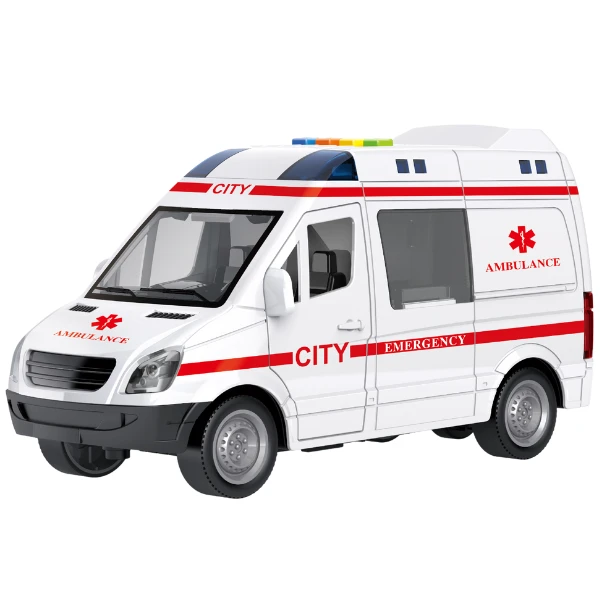 1:16 ambulanță cu inerție (lumini /sunete/ușile se deschid) 3