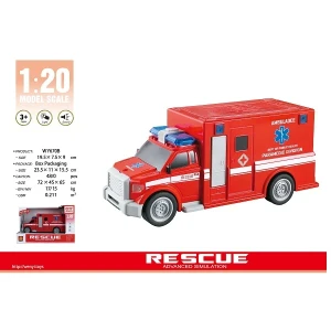 1:20 ambulanță cu fricțiune (lumini /sunete) Thumbnail 2