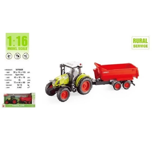 1:16 tractor cu fricțiune "trailered farm tractor" (lumina / sunet) 4