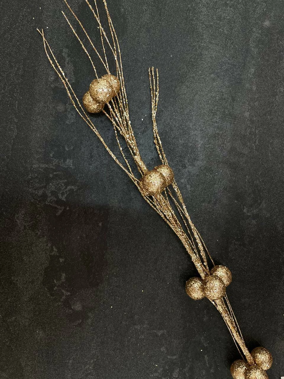 Ramura decorativa aurie cu sclipici, 100cm (cp-24-034) 2