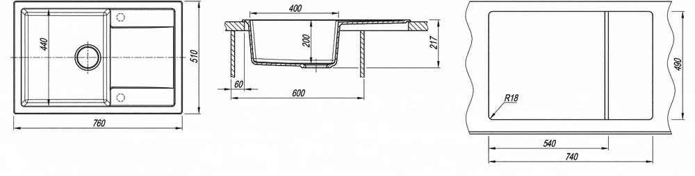 Tehno 760 chiuveta dr. gans (alb) 2